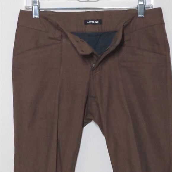 Arcteryx Womens Reia Chino Pants Brown Mid Rise Lined Trim Fit Hiking Camping 4 - Picture 5 of 16
